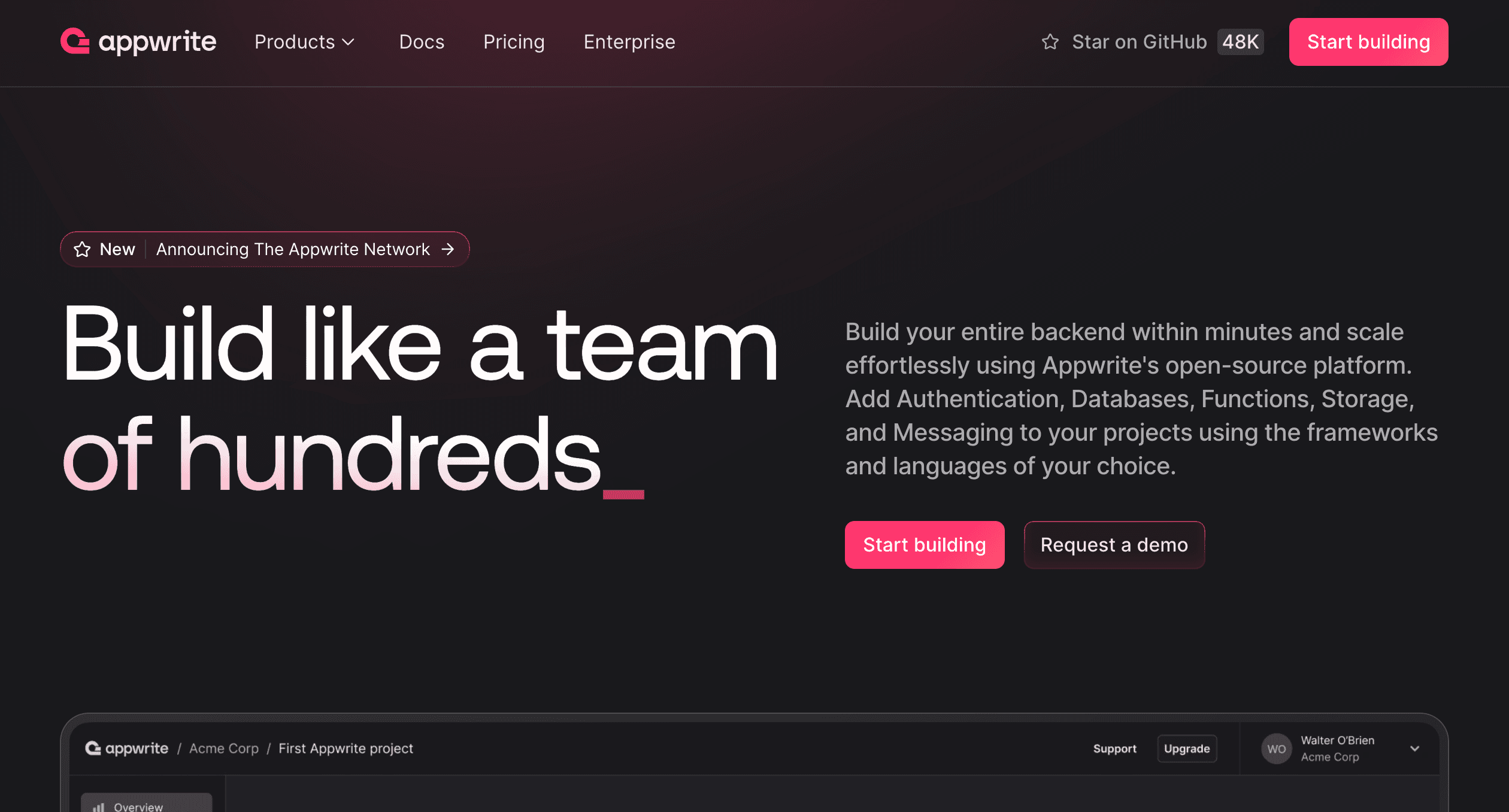Appwrite screenshot