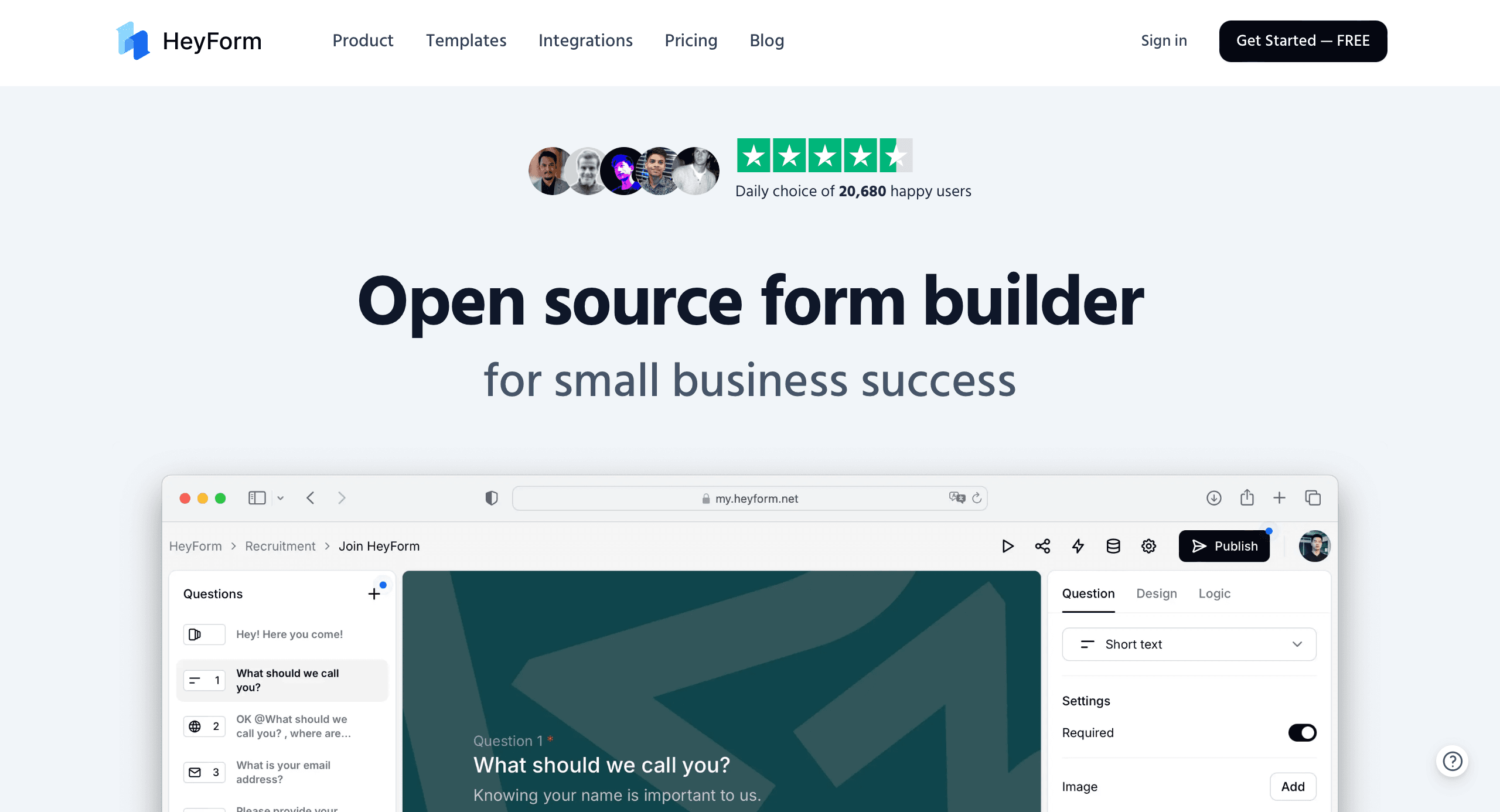 HeyForm screenshot
