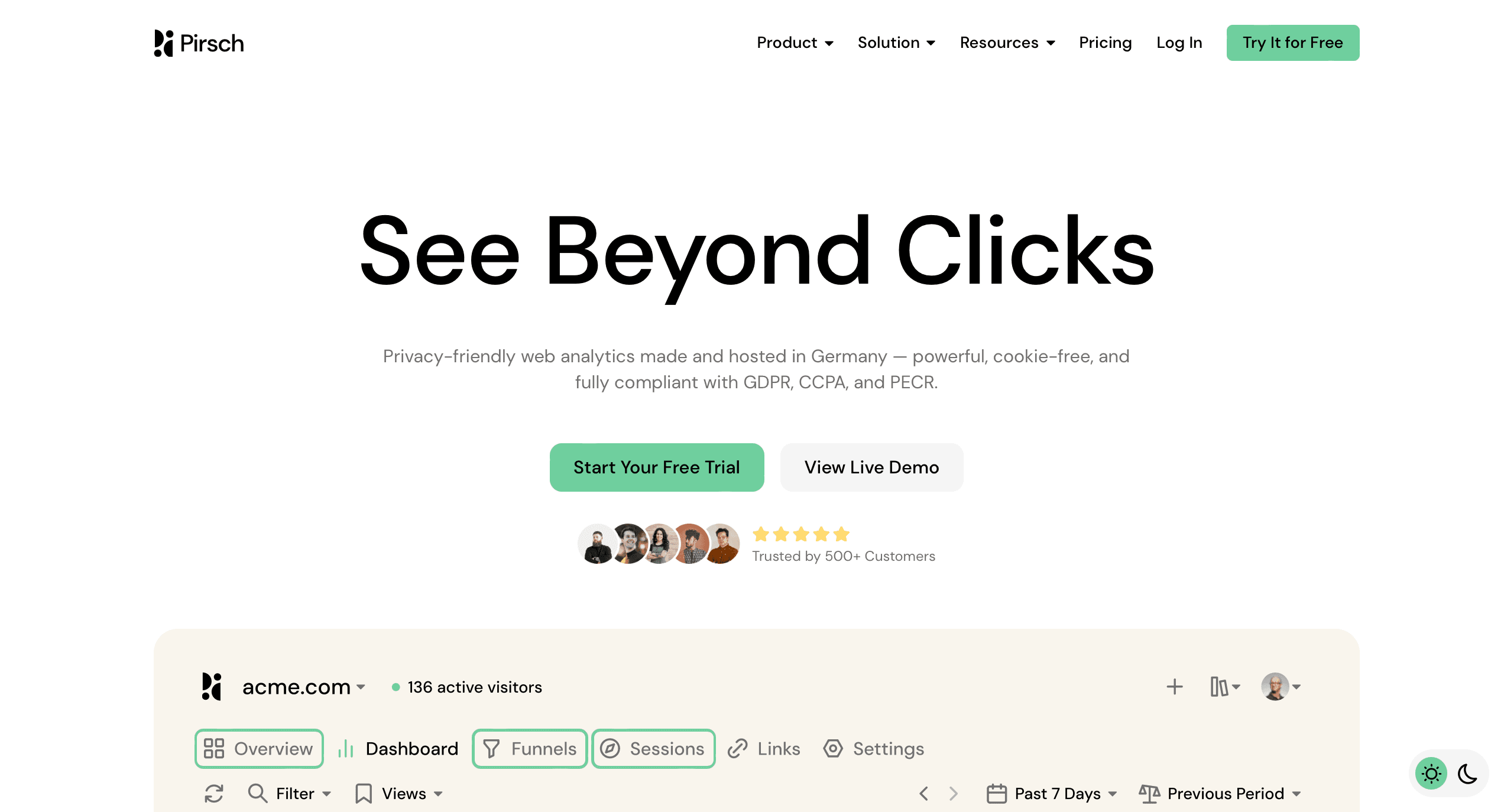 Pirsch Analytics screenshot