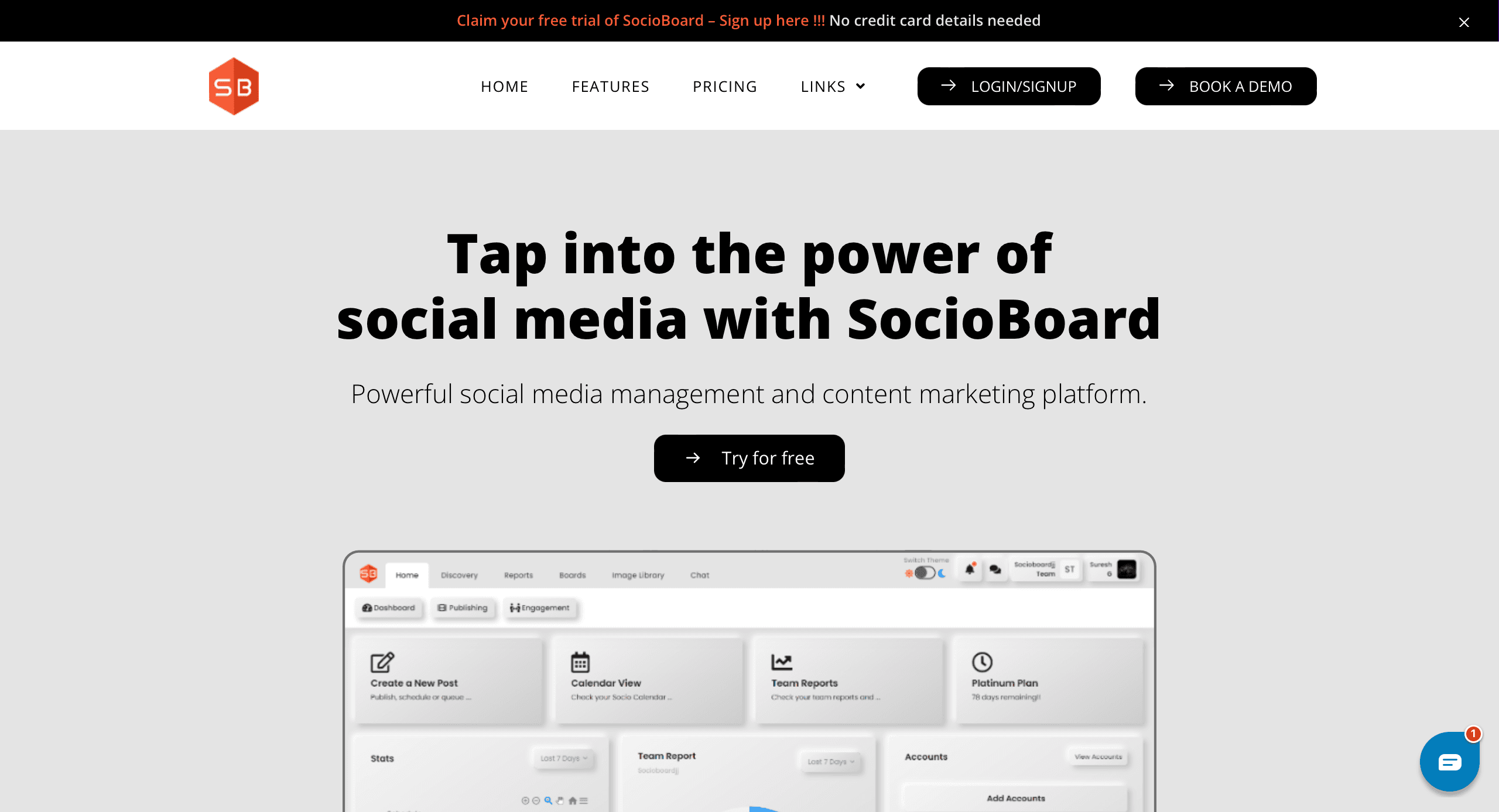 Socioboard screenshot